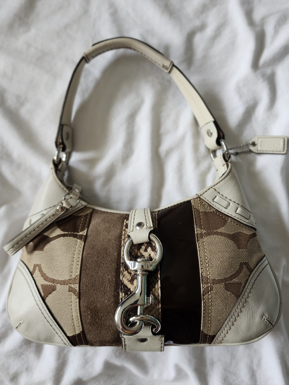 Vintage Coach Signature Python Mini Hobo Bag - Picture 7 of 15